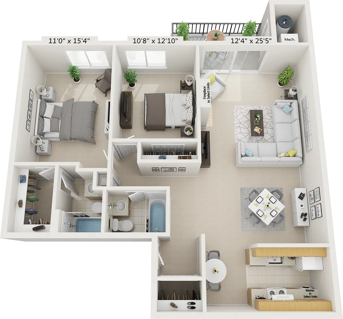 Floor plan 2BR 2BA