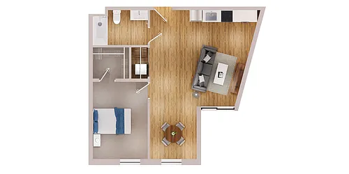 Floor plan 1 Bedroom Premium