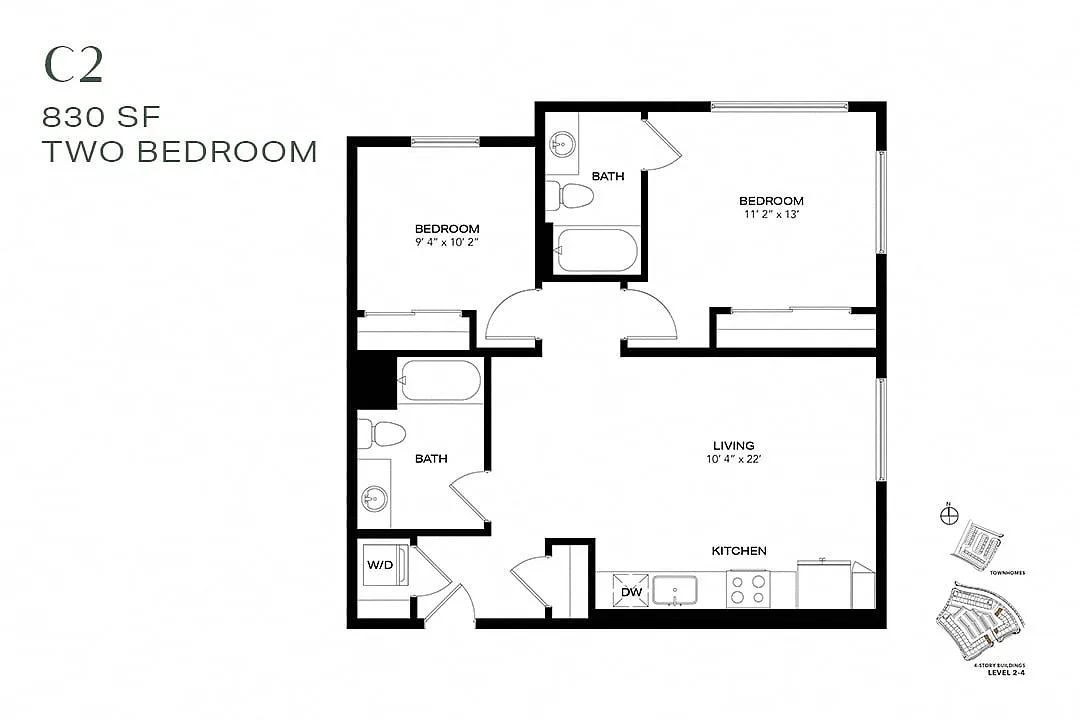 Floor plan Two Bedroom C2