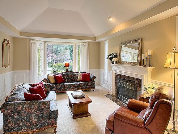 Formal living with gas fireplace