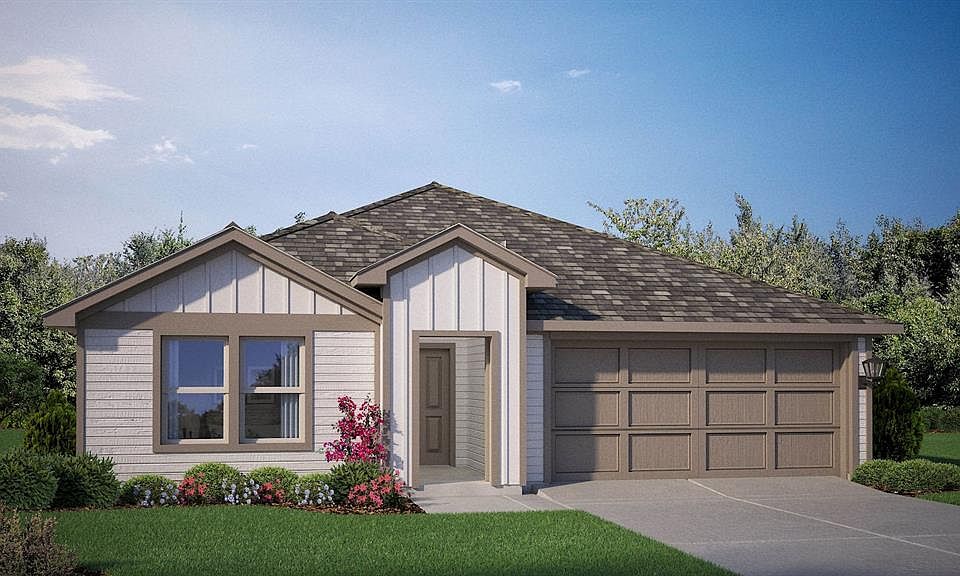 Front Elevation-D.R. Horton''s Texas Cali floor plan elevation-X-All Home and community information, including pricing, included features, terms, availability and amenities, are subject to change at any time without notice or obligation. All Drawings, pictures, photographs, video, square footages, floor plans, elevations, features, colors and sizes are approximate for illustration purposes only and will vary from the homes as built.