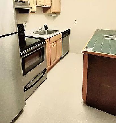 Stainless steel appliances in the kitchen