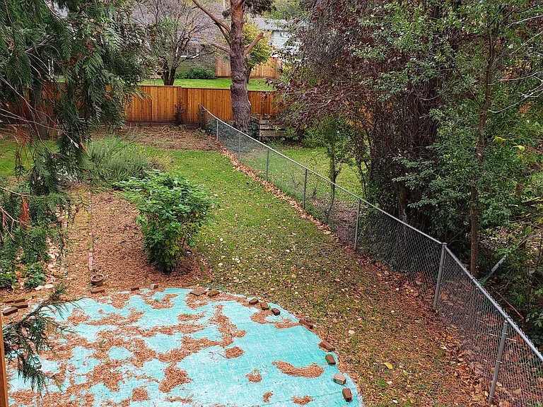 View of the back yard from the deck