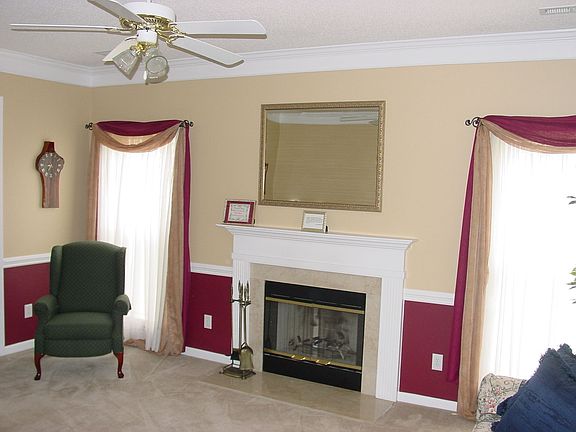 Living room with fireplace