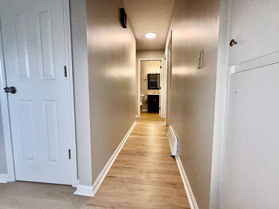 Hallway showing off brand new flooring.