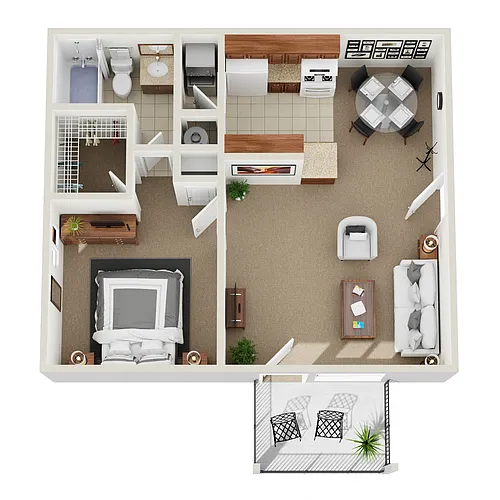 Floor plan 1 Bed 1 Bath