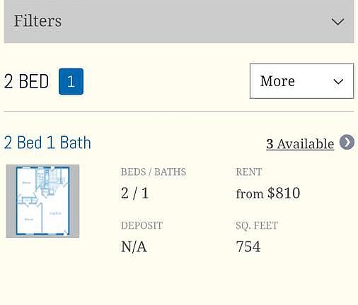 This is the rent if you move in and sign a new lease. $805.