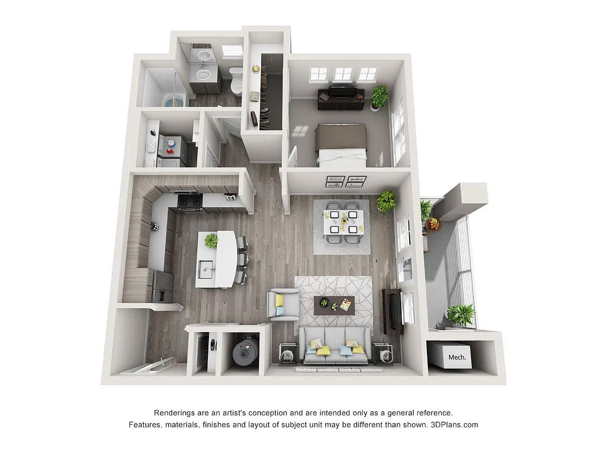 Floor plan 1X1 D