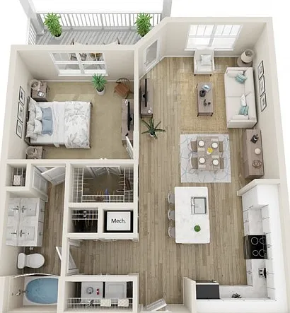 The Seacrest One Bedroom Plan The Seacrest One Bedroom Plan
