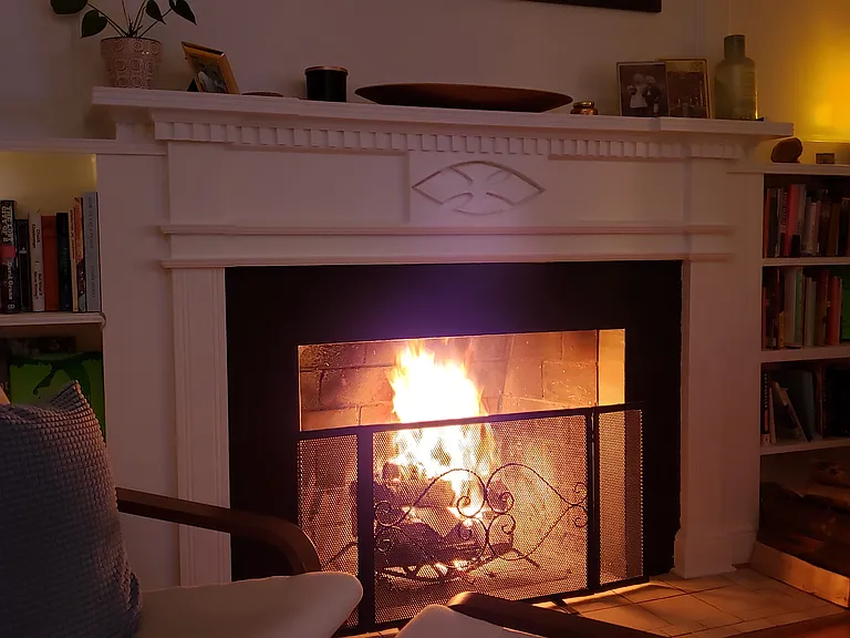Living room fireplace