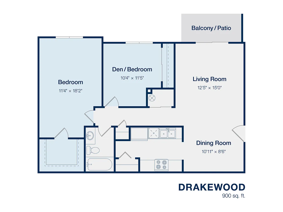 Floor plan 2BD, 1Bth
