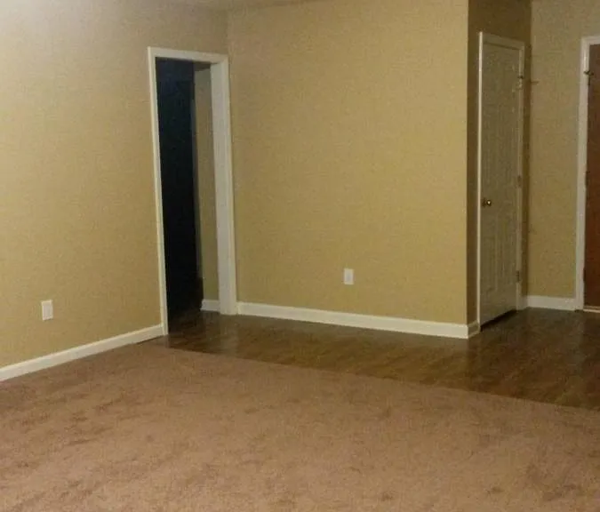 living room view of the hallway