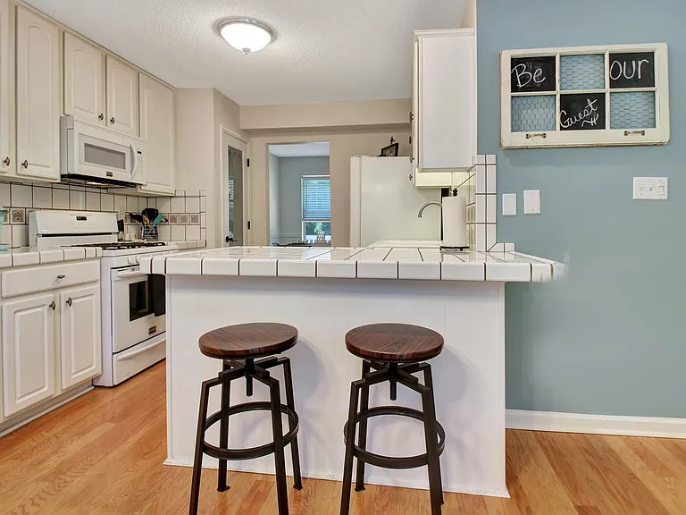 Kitchen with stool seating