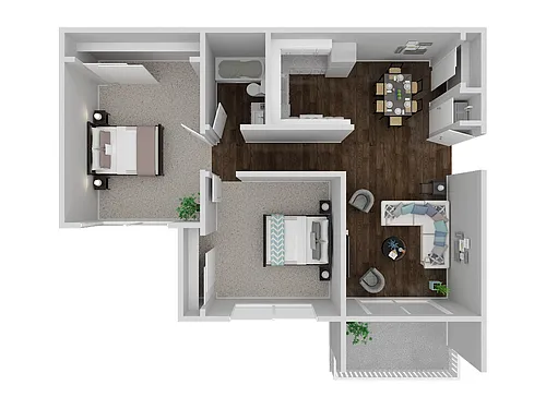 Floor plan 2 Bed 1 Bath