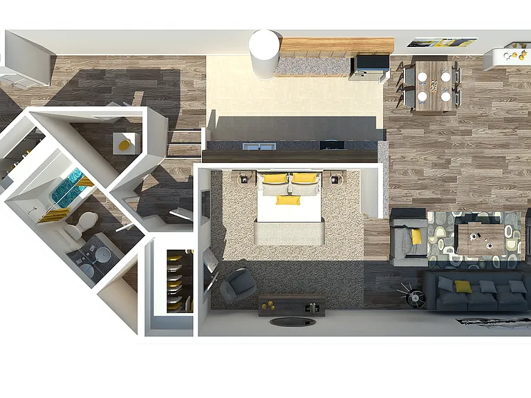 One Bedroom 876 Square Feet One Bedroom 876 Square Feet