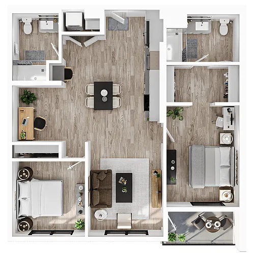 Floor plan Two Bedroom-B1