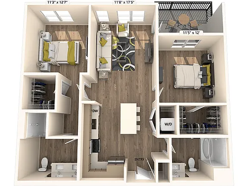 Floor plan B1-FinishII-1078sf