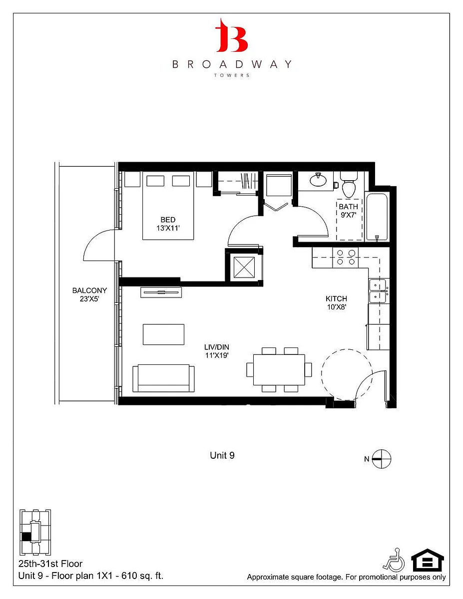 Floor plan Broadway 9 1x1