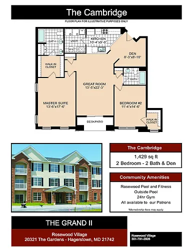 Floor plan The Cambridge