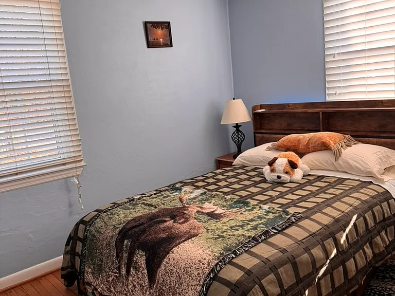 Master Bedroom Queen bed with memory mattress 2d veiw