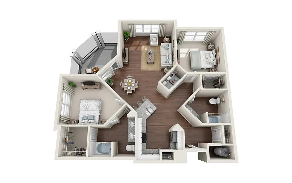 Floor plan B3 - The Wando - Two Bedroom, Two Bathroom