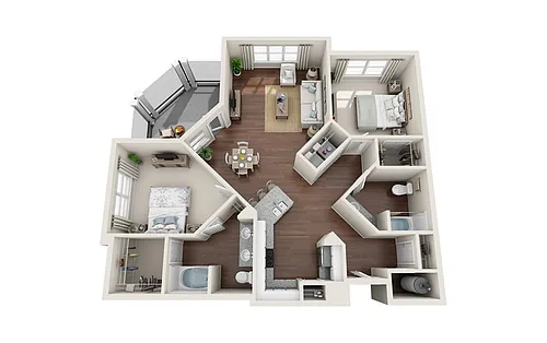 Floor plan B3 - The Wando - Two Bedroom, Two Bathroom