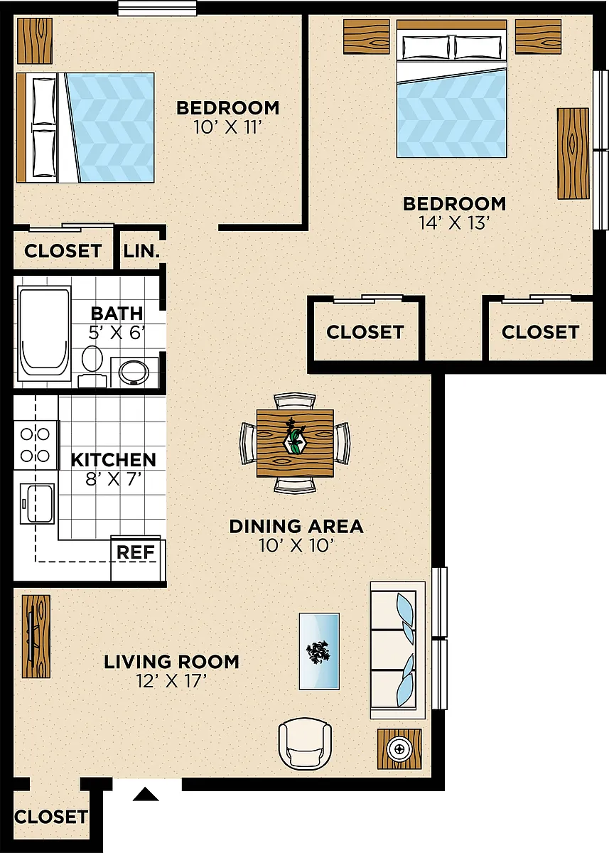 Floor plan Two Bedroom