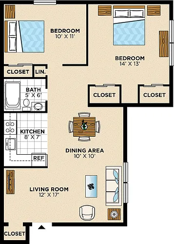 Floor plan Two Bedroom