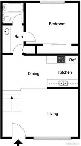 Floor plan 1 Bedroom 1 Bath Split Level