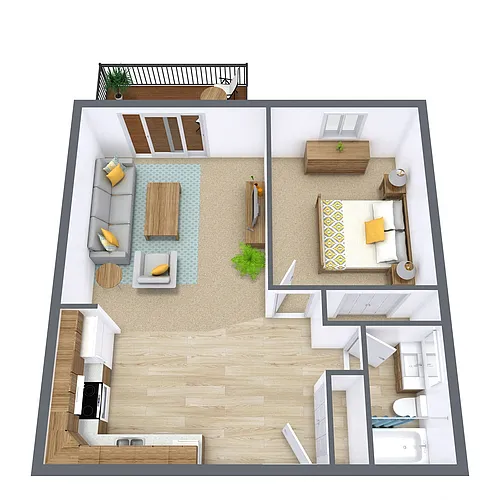Floor plan One Bedroom 11A