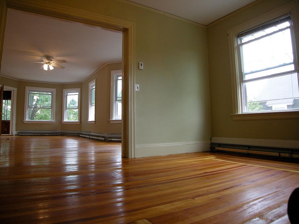 view from the dining room looking into the living room
