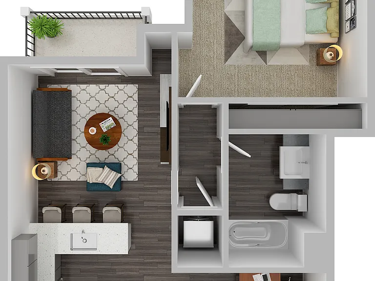 1A-2 One-Bedroom Floor Plan Layout 1A-2 One-Bedroom Floor Plan Layout