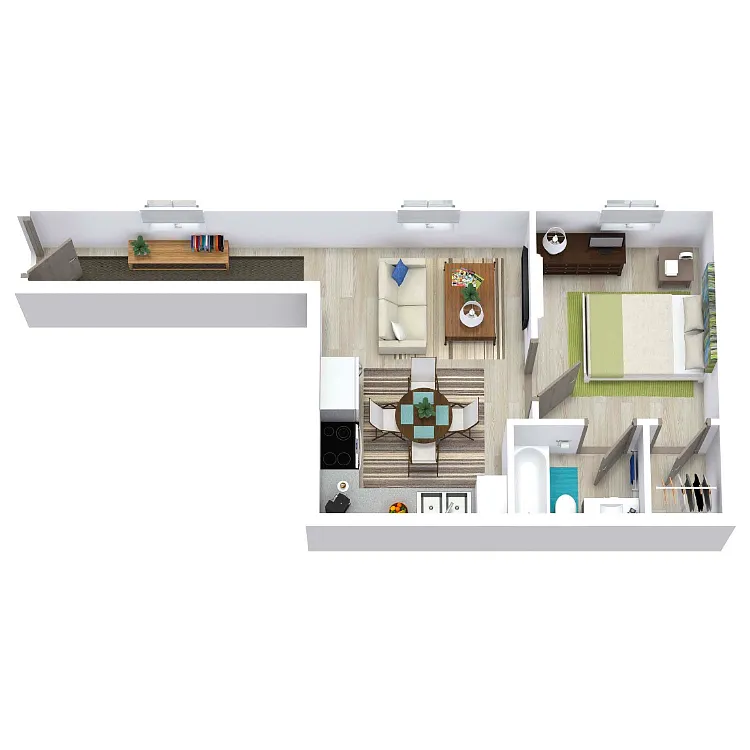 Floor plan 1 Bed 1 Bath 450