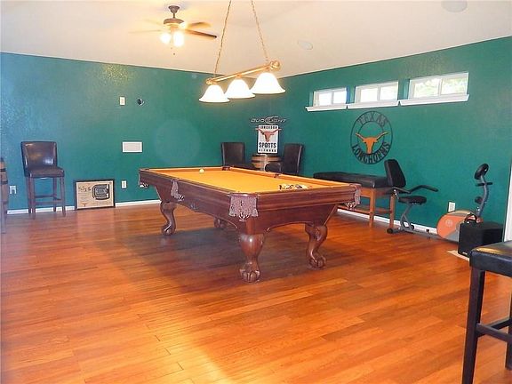 This game room is just the right size for a pool table!