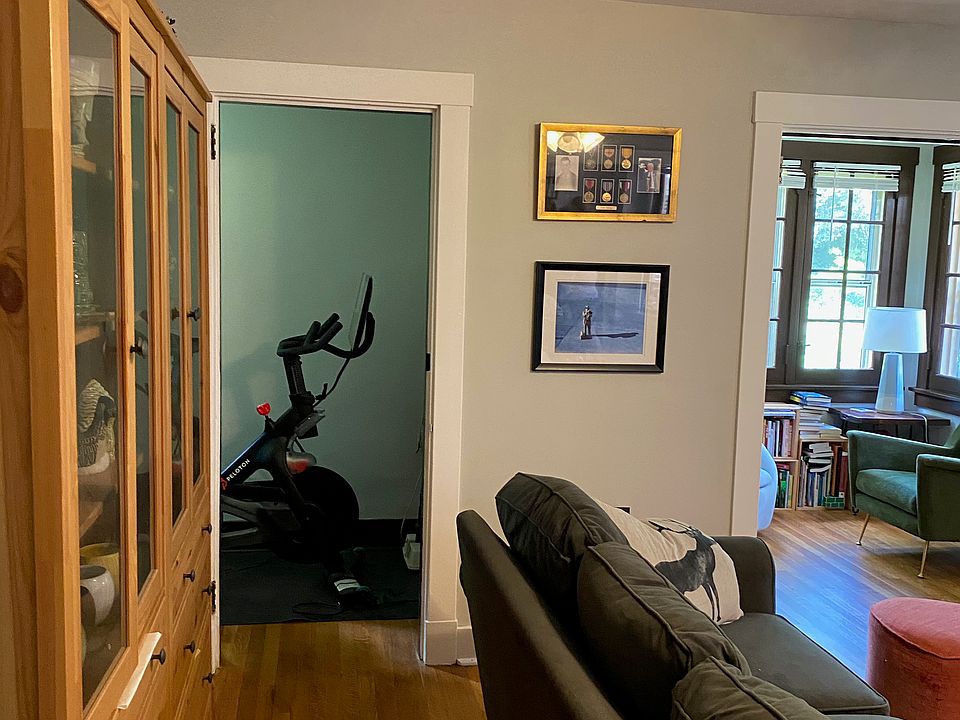 from front door into living room