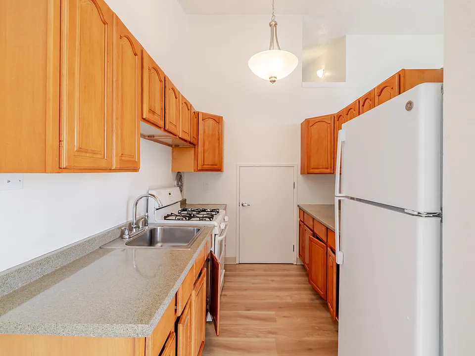 Kitchen with generous cabinet space.