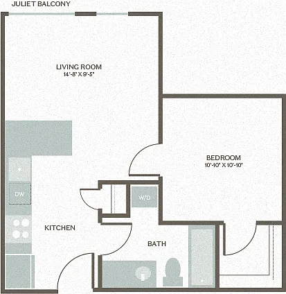 Floor plan Open One Bed 4
