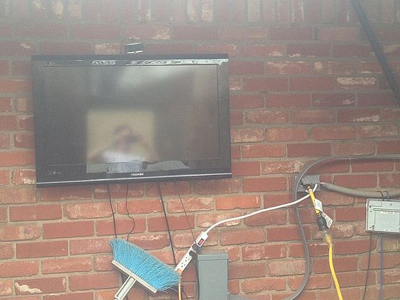 TV accessibility for hot tub