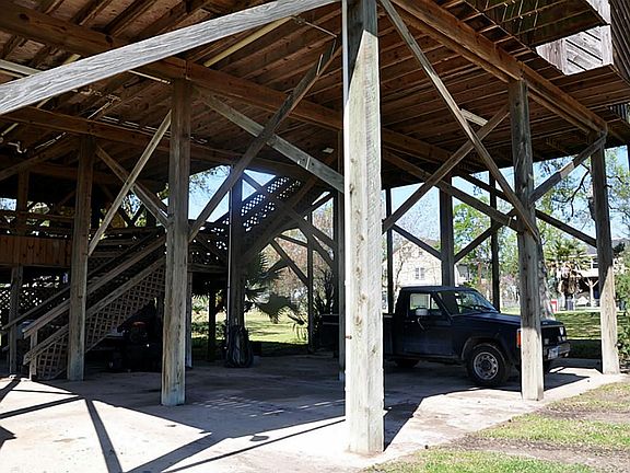 A view of the extra covered parking spaces.