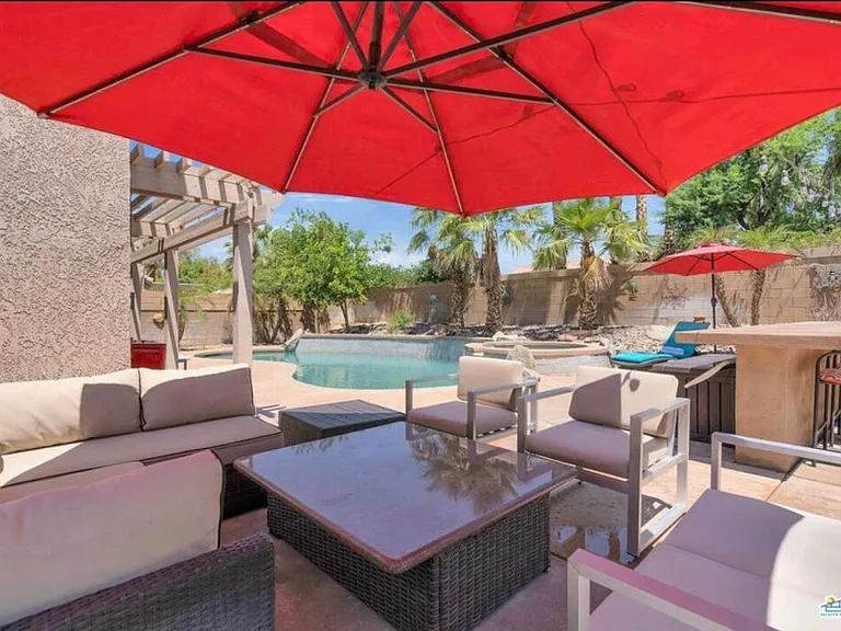 Outdoor seating patio area
