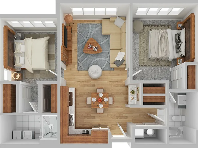 Experience modern living with this thoughtfully designed apartment layout. Experience modern living with this thoughtfully designed apartment layout.