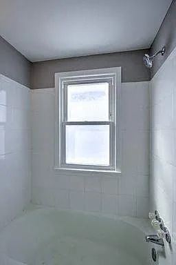 Bathroom window at Colonial Park.