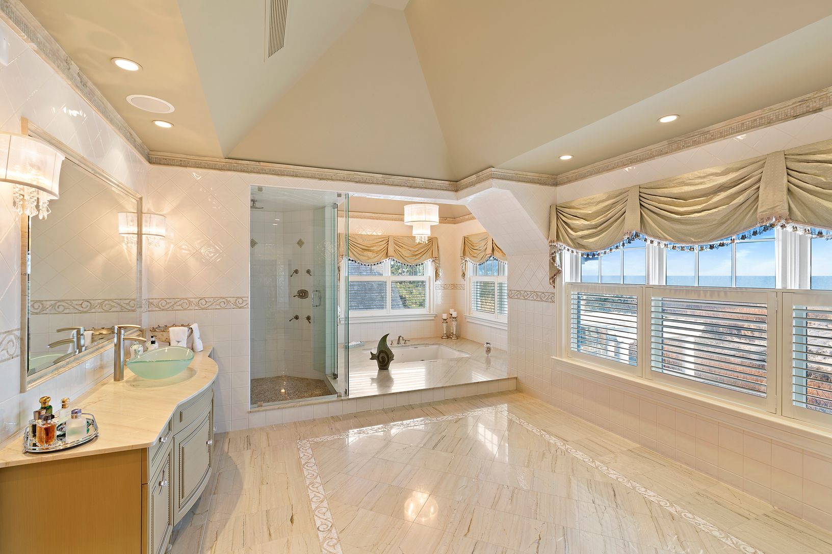  Master Bathroom with Soaking Tub, Steam Shower, Double Vanity, & Separate Water Closet