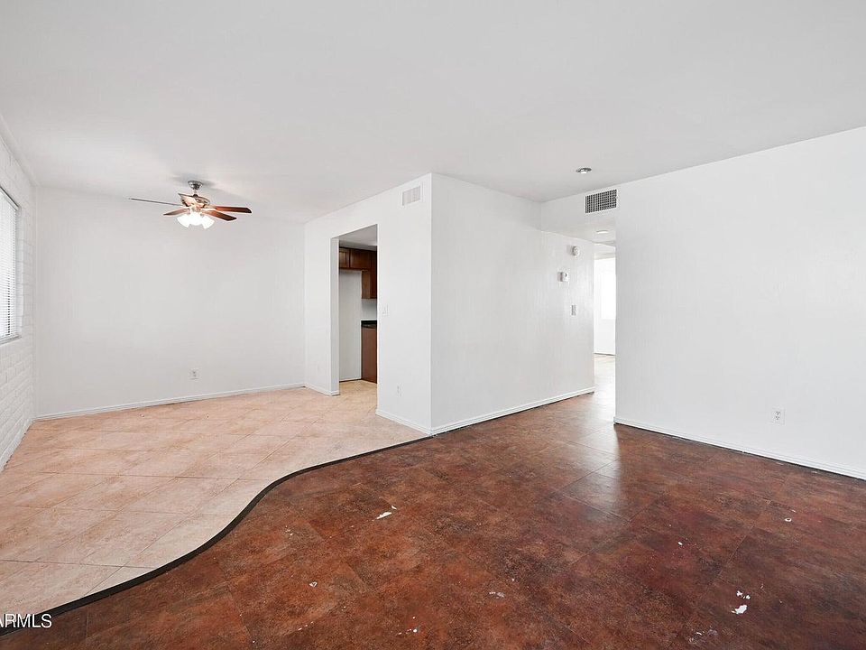 Living room and dining area in the far view.