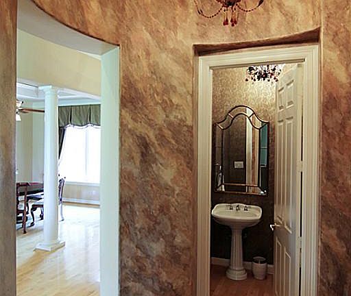 Powder room off entry