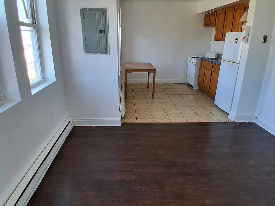Living room and kitchen.
