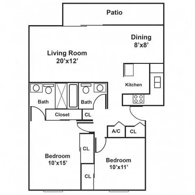 Floor plan 2x2 - Premium