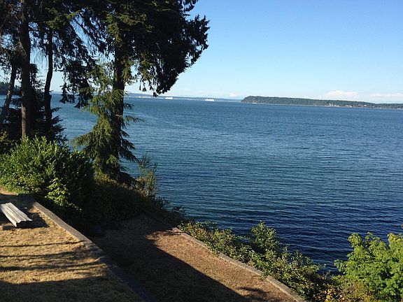 Partial view from living room deck across the water to Hansville