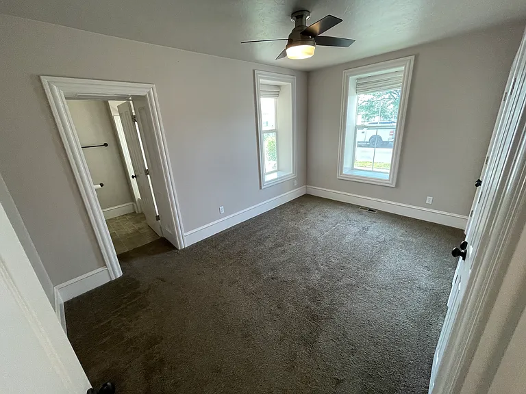 Large master bedroom with ensuite bathroom and his/hers closets