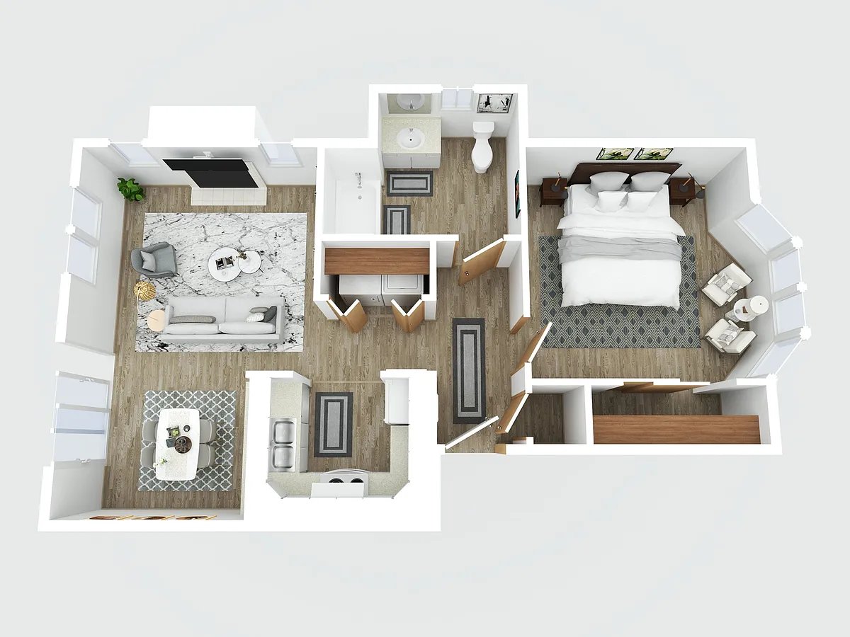 Floor plan 1X1 B